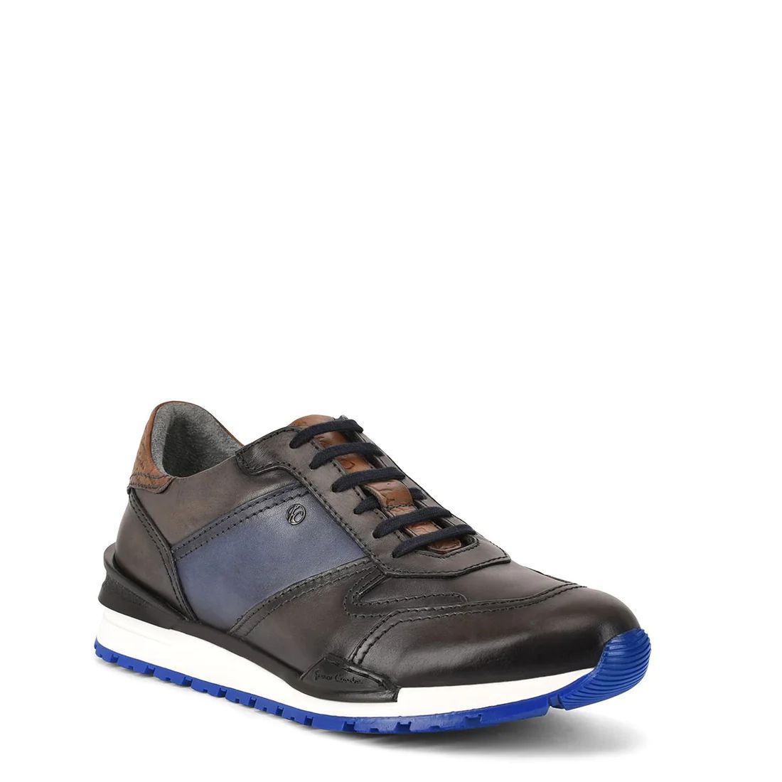 Cuadra | Hand-Painted Blue Leather Sneakers