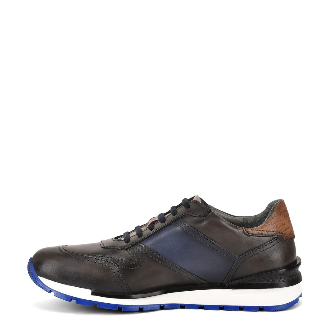 Cuadra | Hand-Painted Blue Leather Sneakers