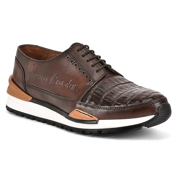 Cuadra | Hand-Painted Brown Exotic Leather Sneakers