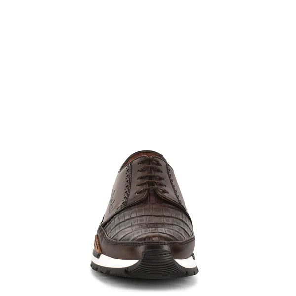 Cuadra | Hand-Painted Brown Exotic Leather Sneakers