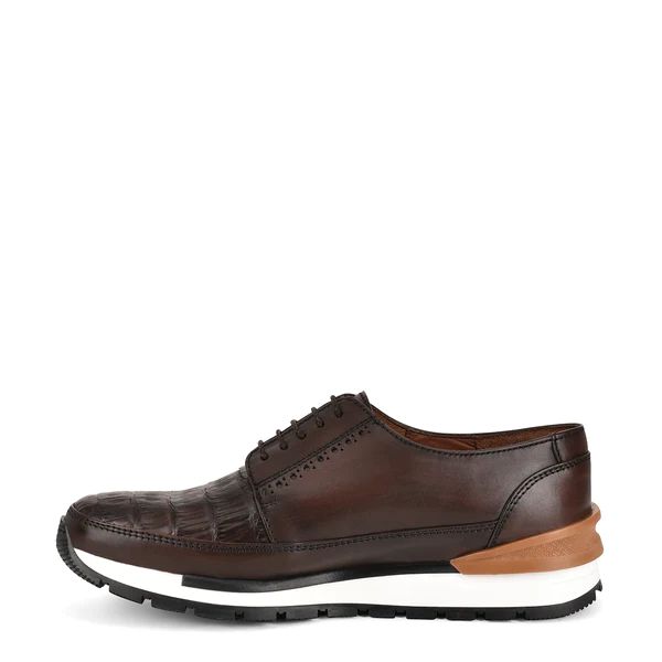 Cuadra | Hand-Painted Brown Exotic Leather Sneakers