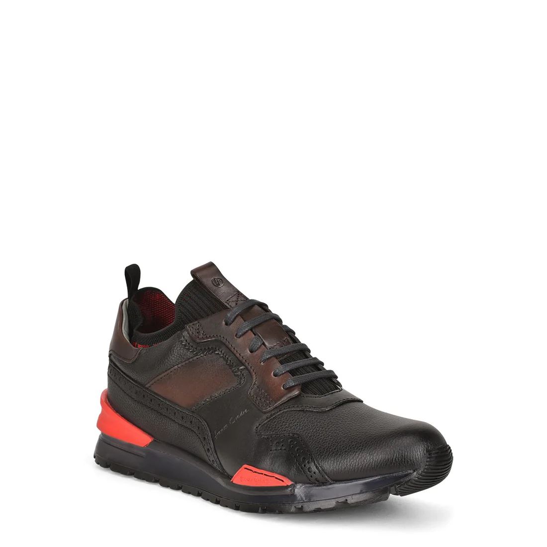 Cuadra | Hand-Painted Black Leather Sneakers