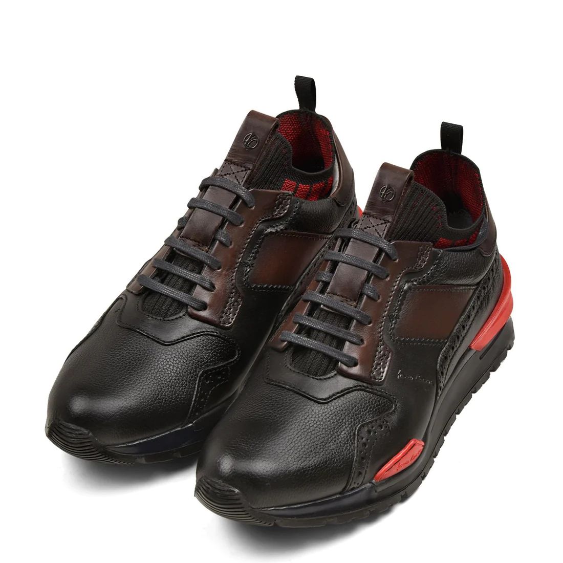 Cuadra | Hand-Painted Black Leather Sneakers