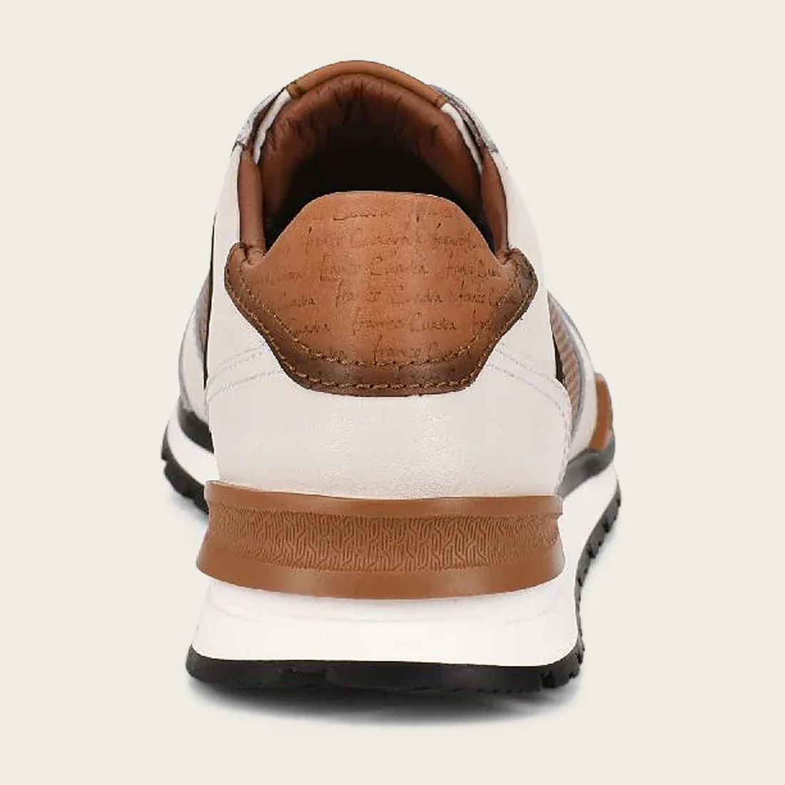 Cuadra | Hand-Painted White Leather Sneakers