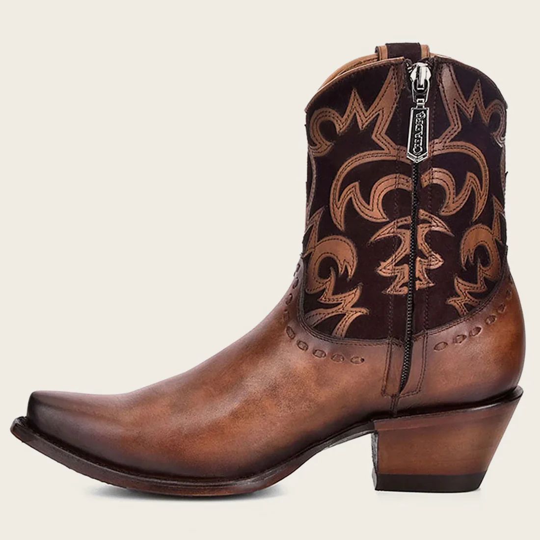 Cuadra | Brown Western Leather Bootie