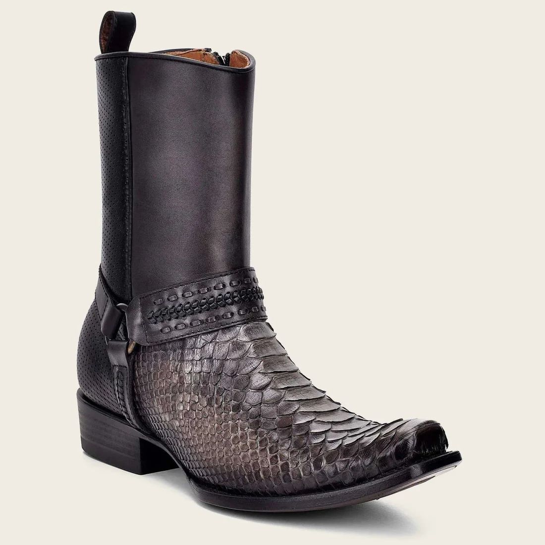 Cuadra | Handwoven Grey Leather Boot