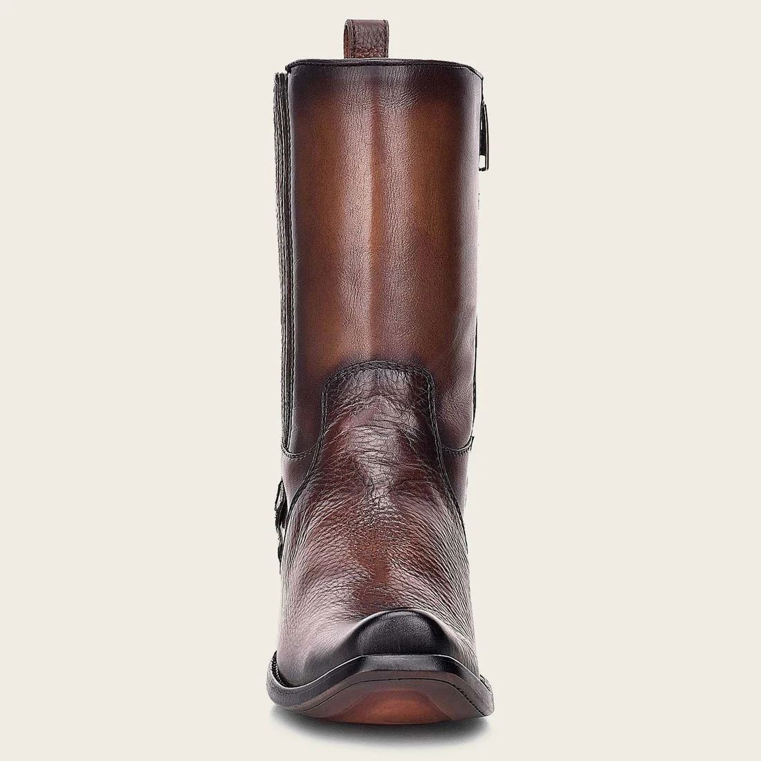 Cuadra | Hand-Painted Brown Leather Laser Cut Detail Boot