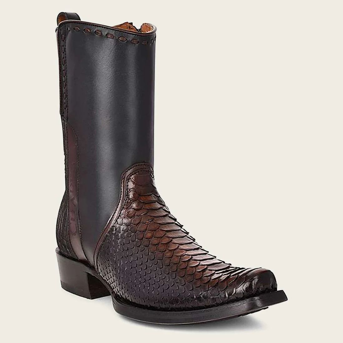 Cuadra | Handcrafted Black Exotic Leather Boot