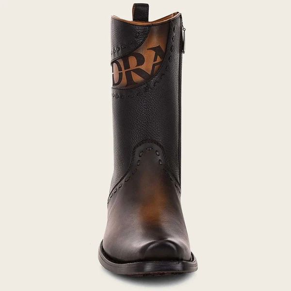 Cuadra | Engraved Black Leather Boot