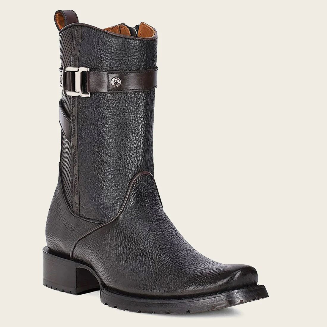 Cuadra | Hand-Painted Black Leather Urban Boot