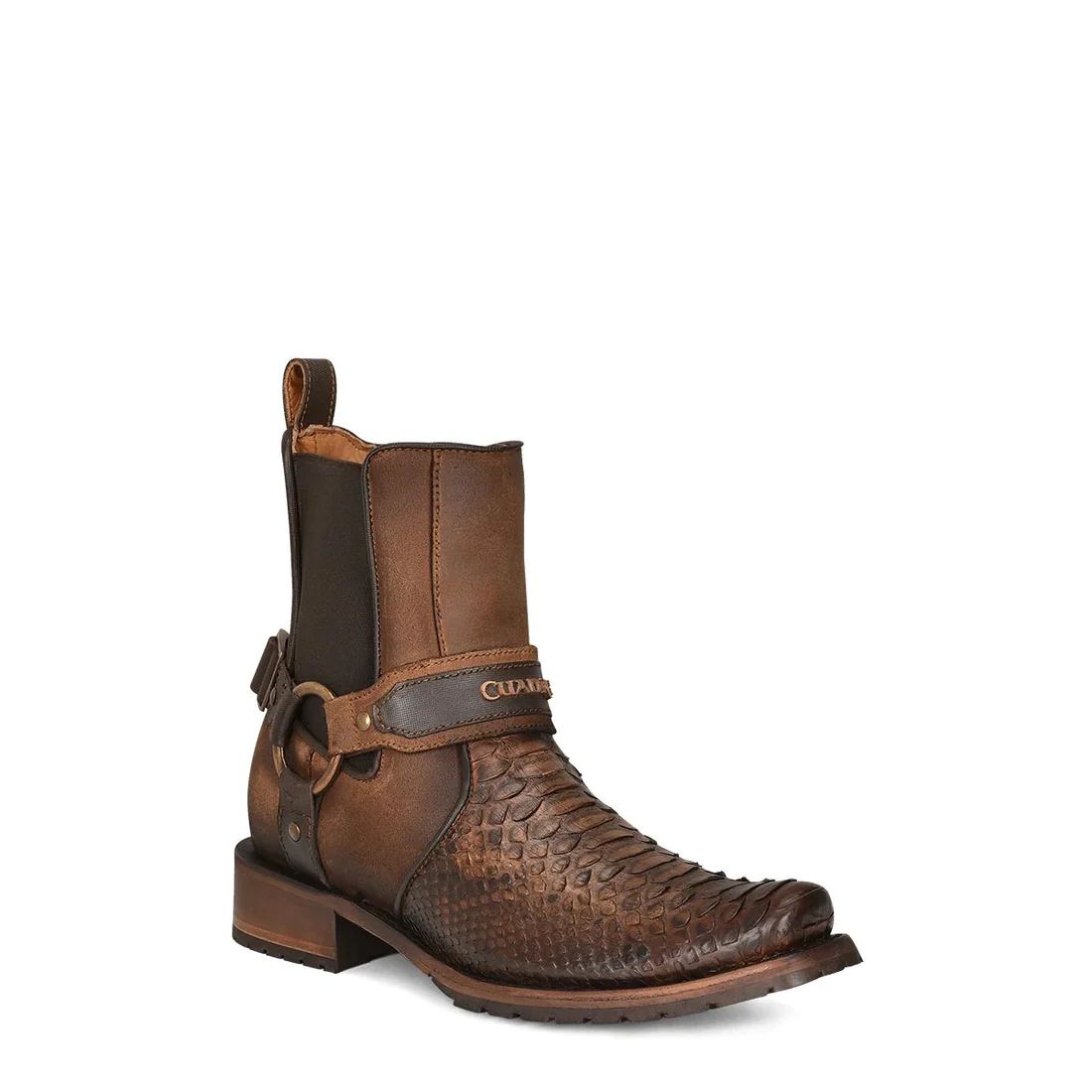 Cuadra | Urban Hand-Painted Brown Python Leather Boot - Click Image to Close