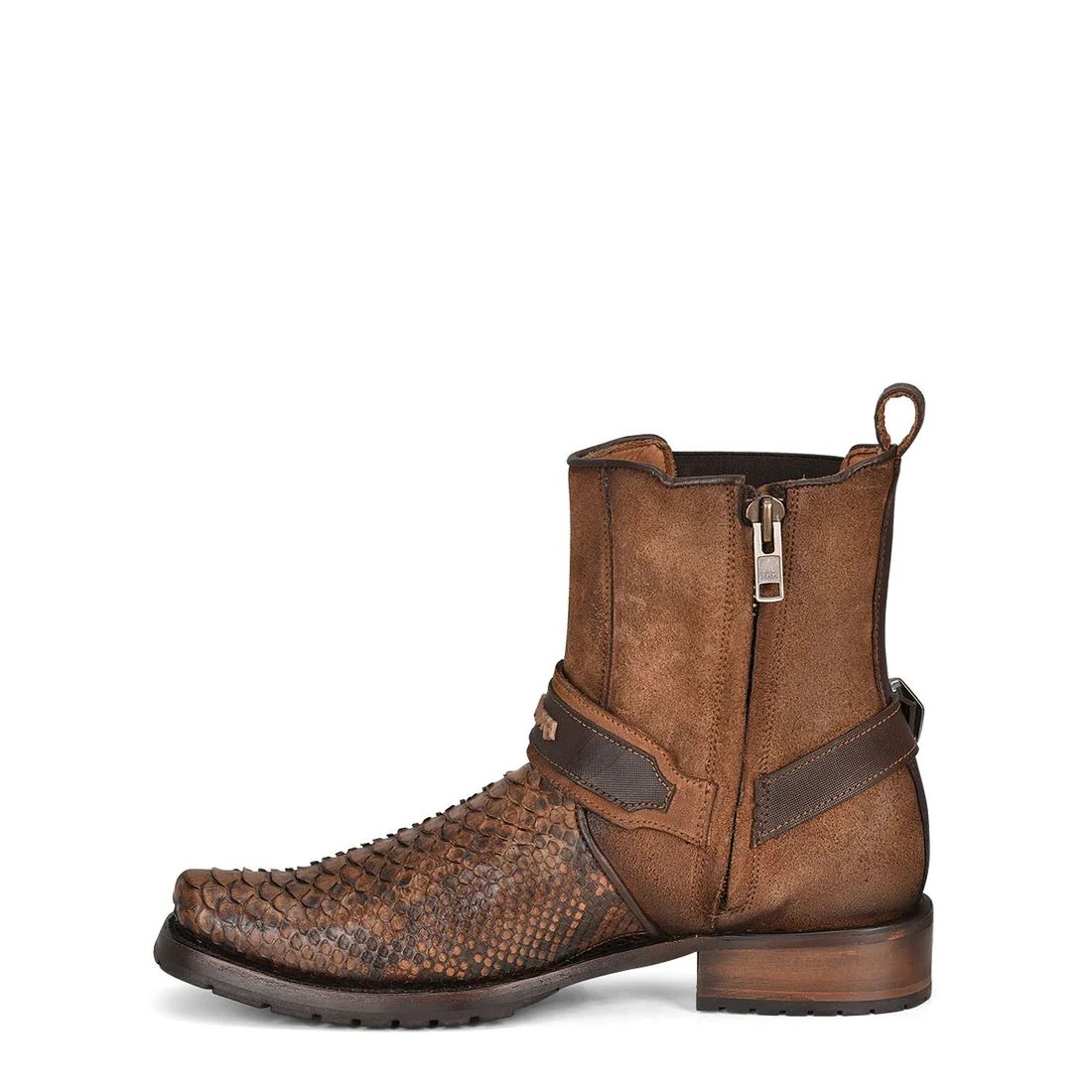 Cuadra | Urban Hand-Painted Brown Python Leather Boot