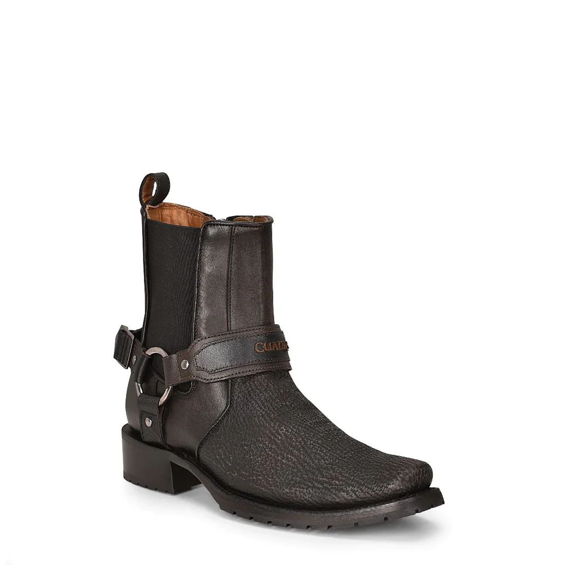 Cuadra | Urban Hand-Painted Black Shark Leather Boot