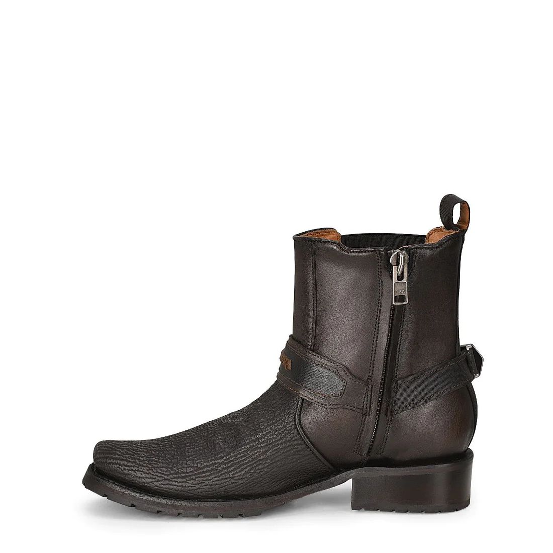 Cuadra | Urban Hand-Painted Black Shark Leather Boot