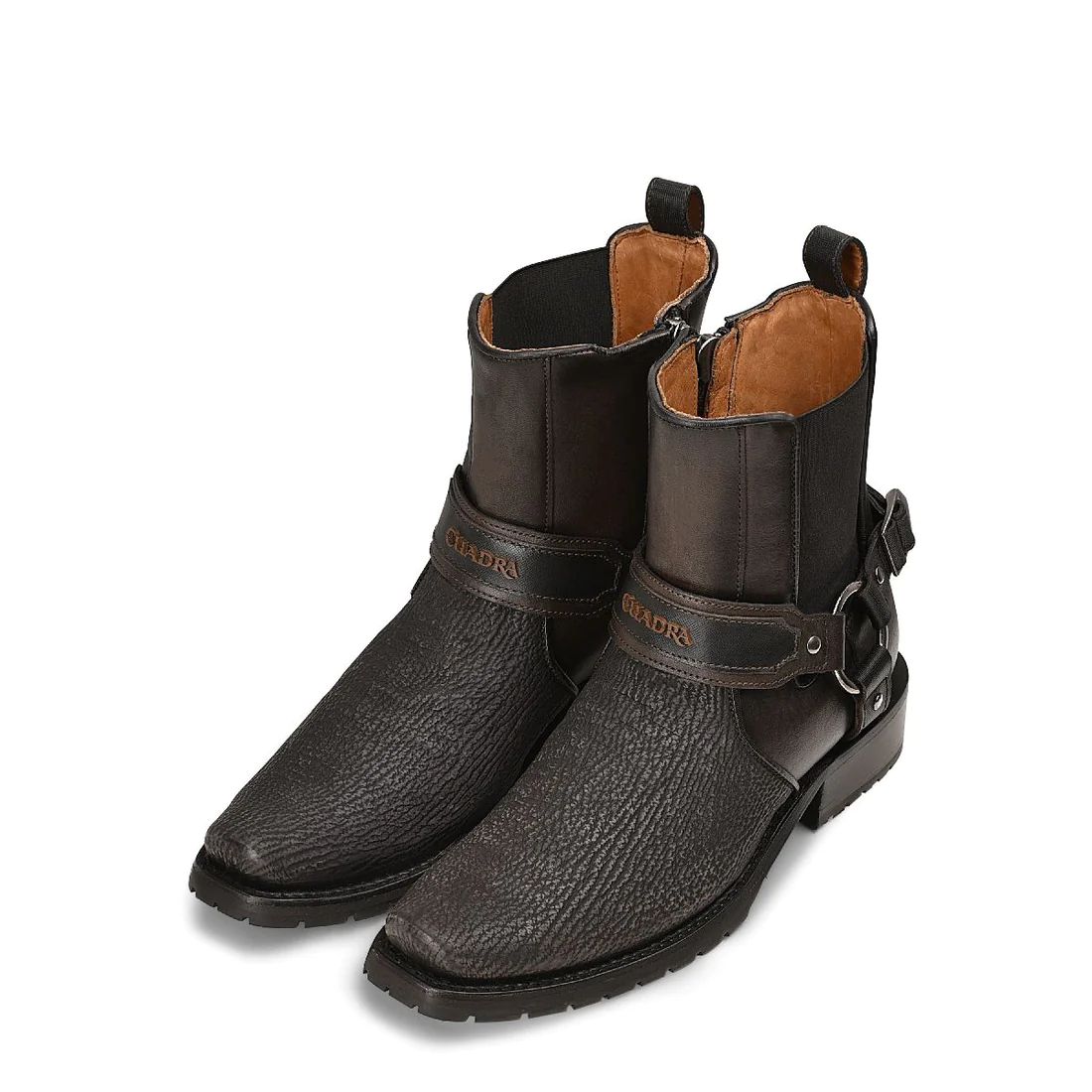 Cuadra | Urban Hand-Painted Black Shark Leather Boot