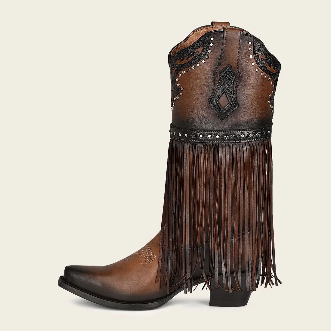 Cuadra | Brown Fringed Cowboy Boot