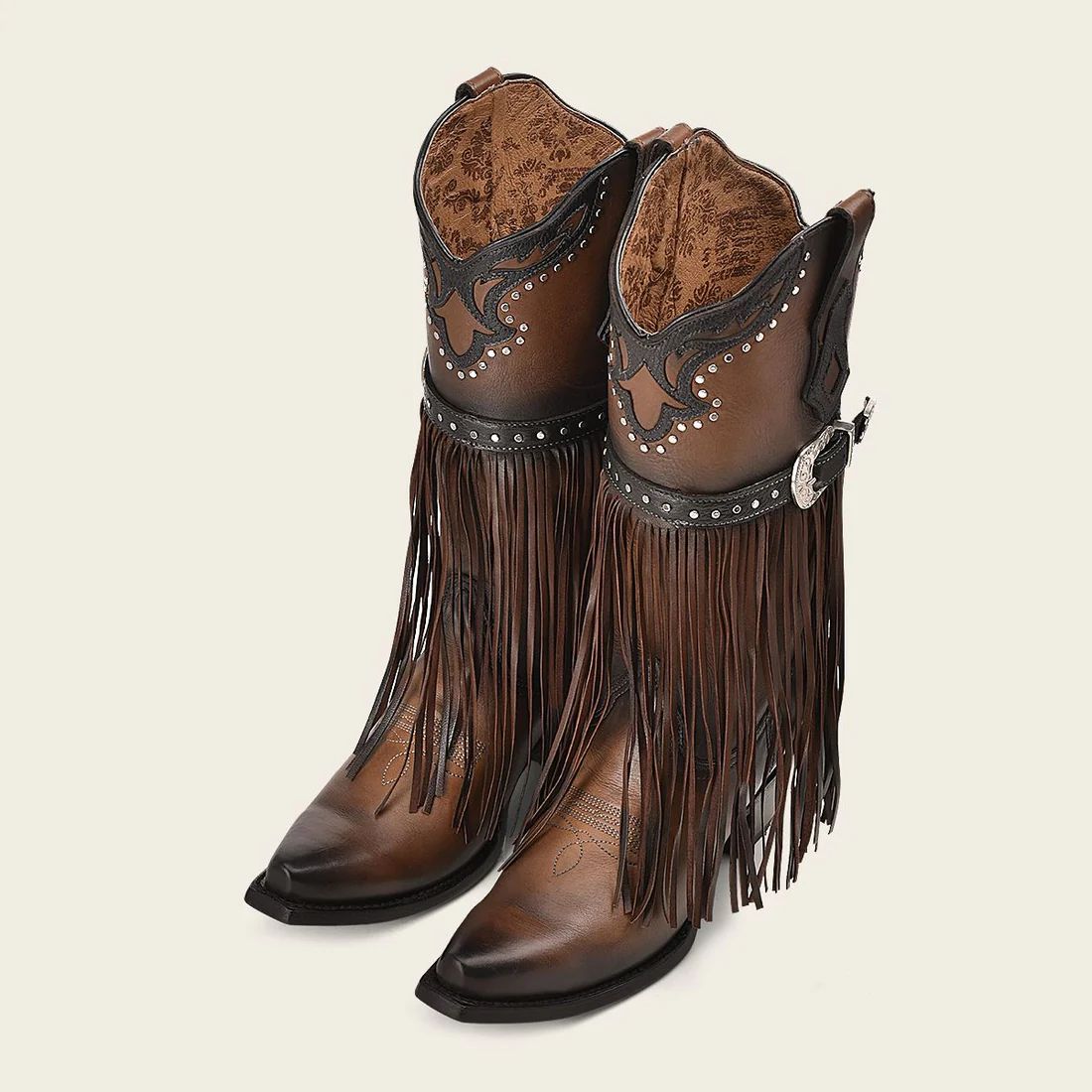 Cuadra | Brown Fringed Cowboy Boot