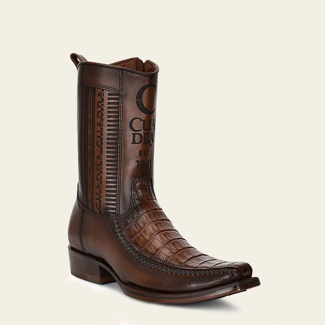 Cuadra | Brown Exotic Leather Cowboy Boot