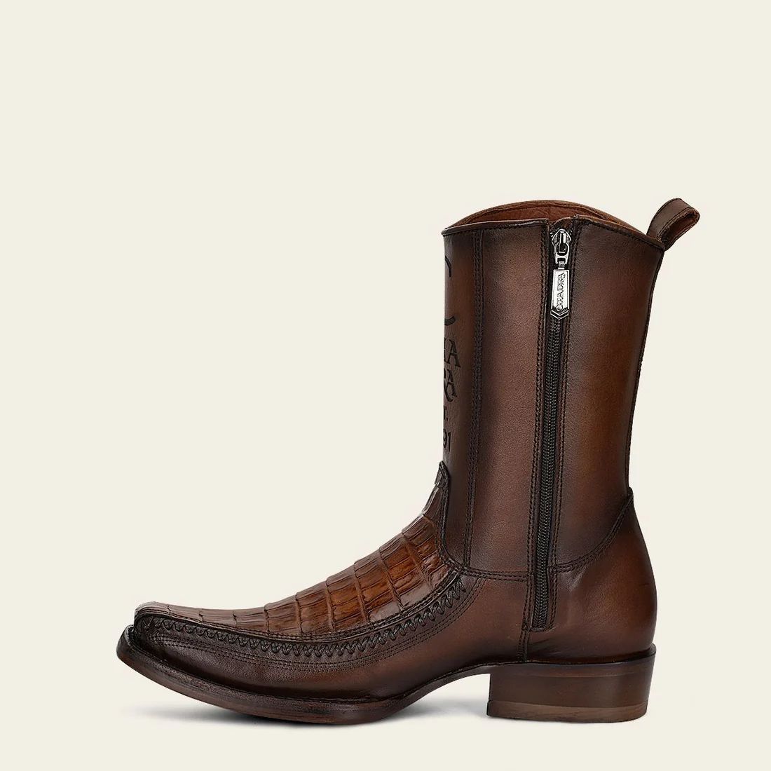 Cuadra | Brown Exotic Leather Cowboy Boot