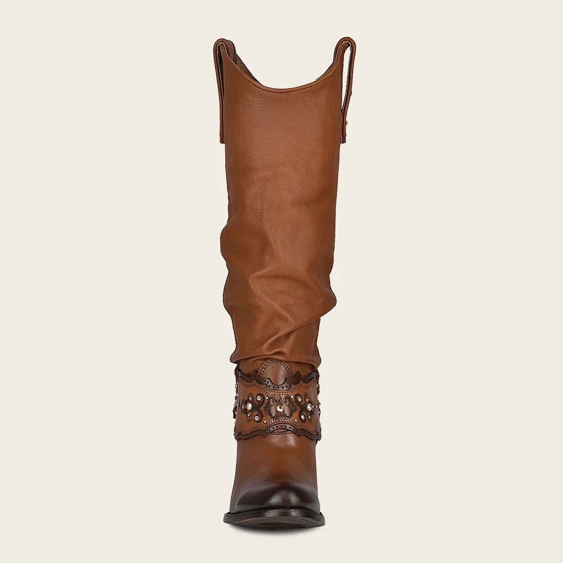 Cuadra | Hand Painted Honey Leather Boot With Crystals