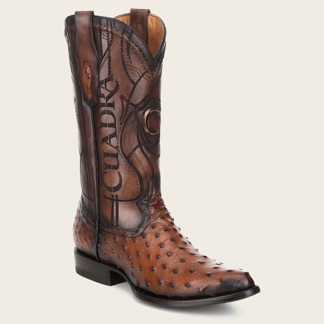 Cuadra | Engraved Brown Leather Boot