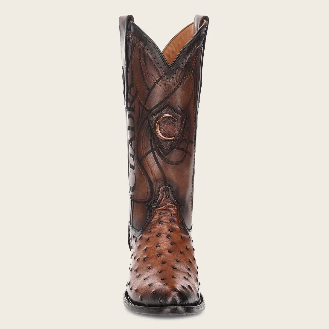 Cuadra | Engraved Brown Leather Boot