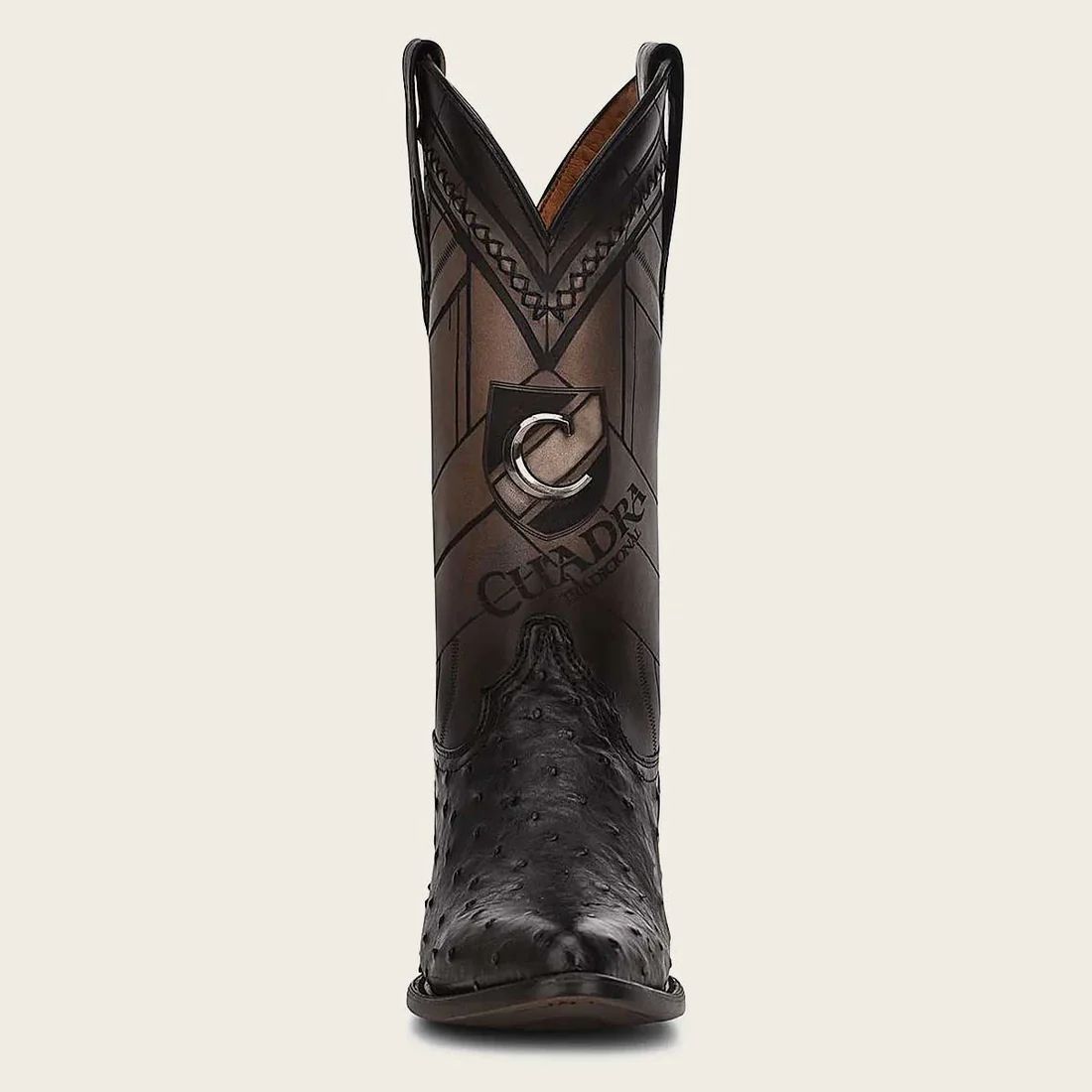 Cuadra | Engraved Ostrich Leather Western Boot