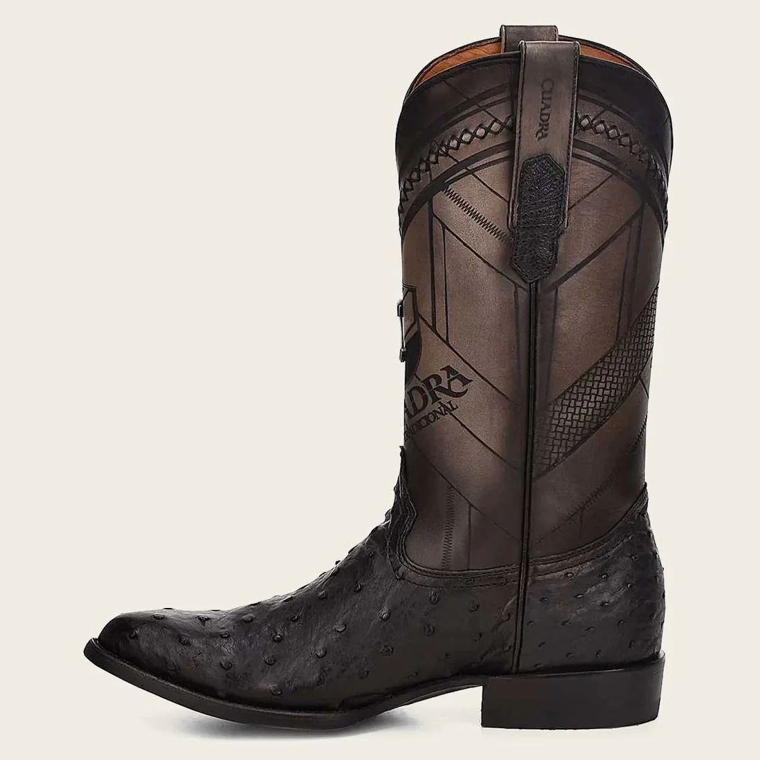 Cuadra | Engraved Ostrich Leather Western Boot