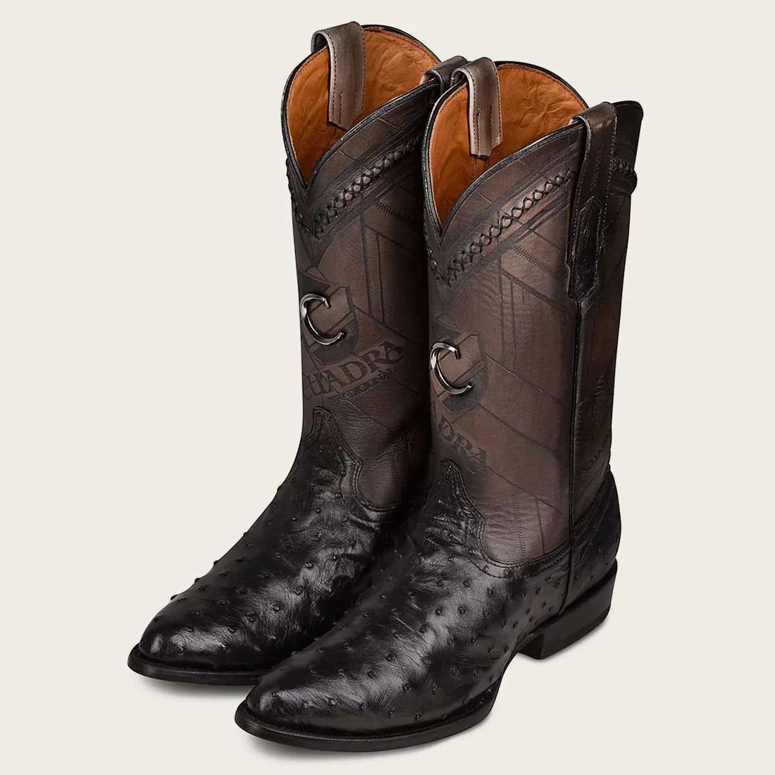 Cuadra | Engraved Ostrich Leather Western Boot