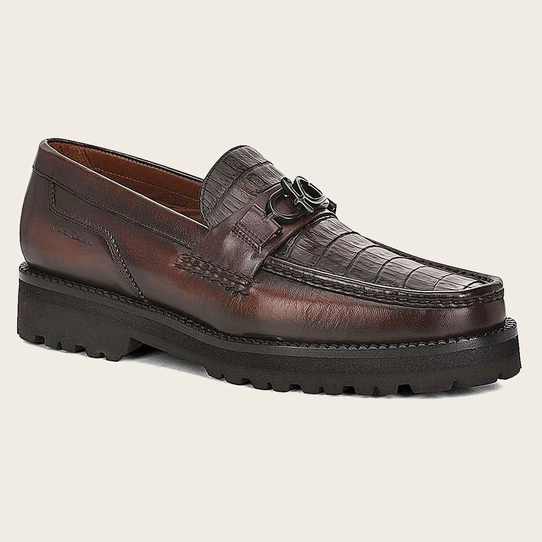 Cuadra | Men Loafer Shoe In Brown Genuine Cayman Leather
