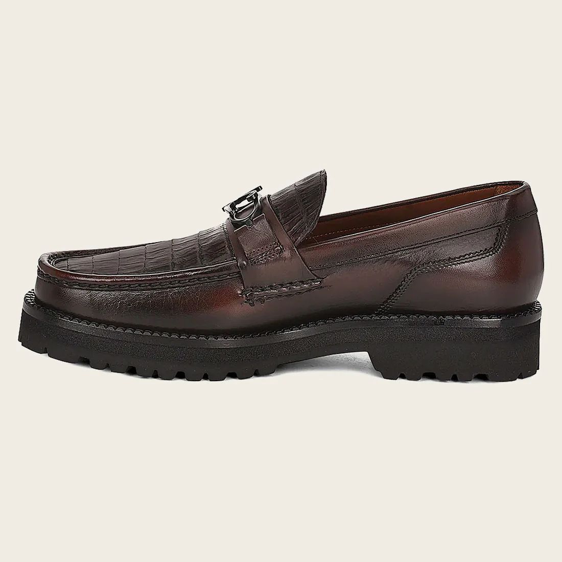 Cuadra | Men Loafer Shoe In Brown Genuine Cayman Leather
