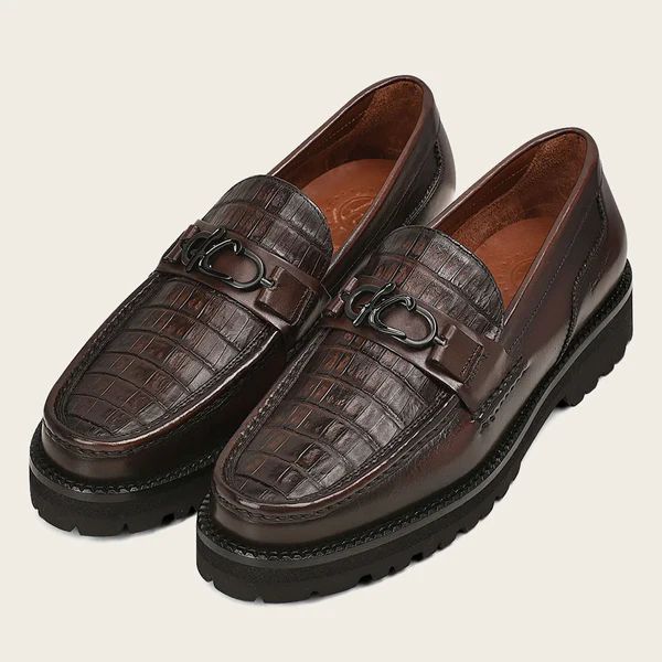 Cuadra | Men Loafer Shoe In Brown Genuine Cayman Leather