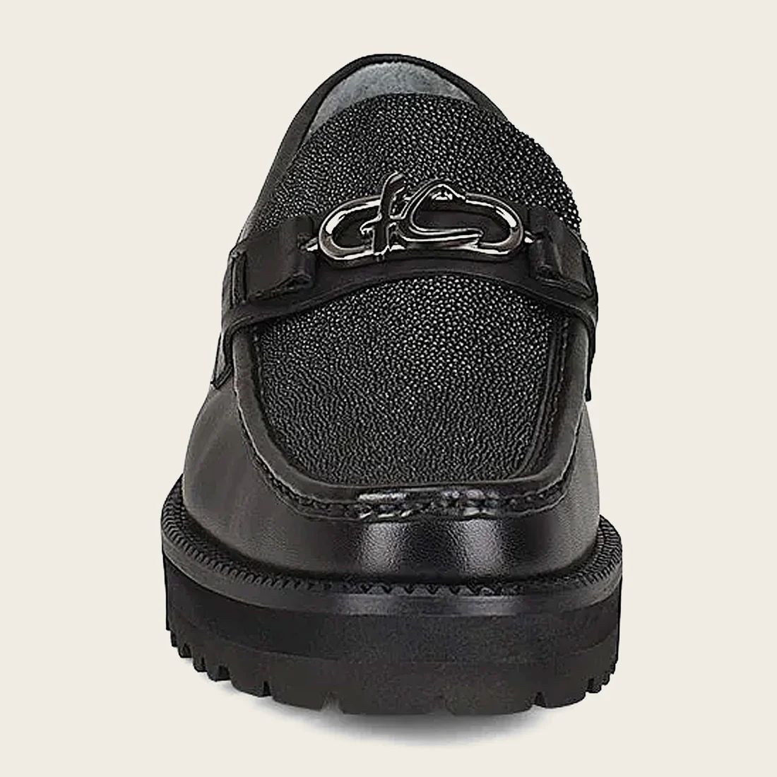 Cuadra | Men Loafer Shoe In Black Genuine Stingray Leather