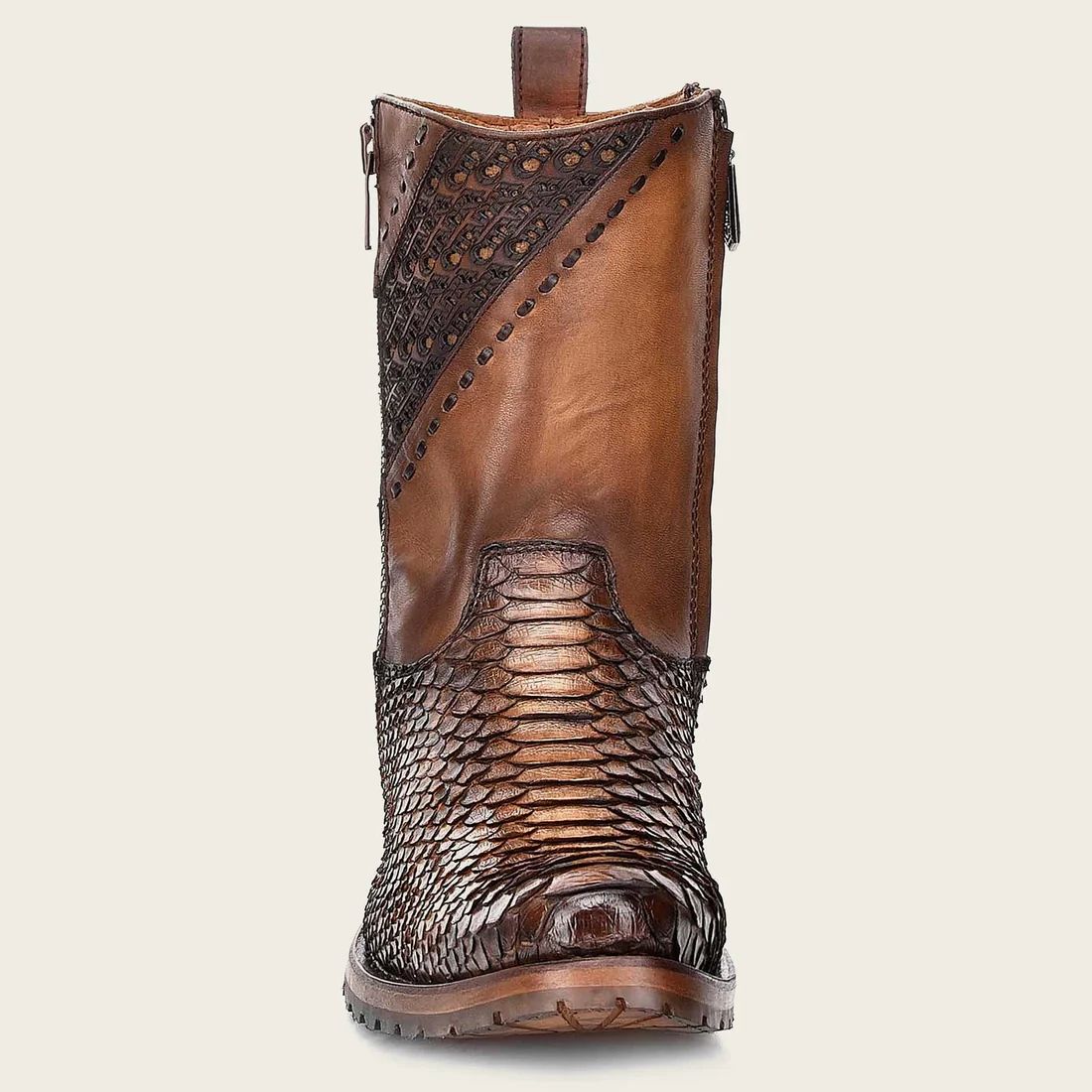 Cuadra | Engraved Honey Leather Boot