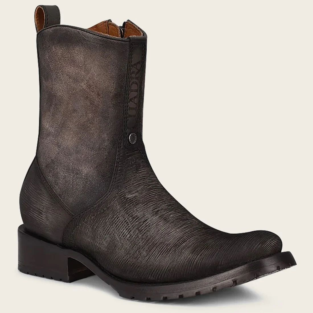 Cuadra | Grey Biker Urban Leather Boot-Bovine - Grey