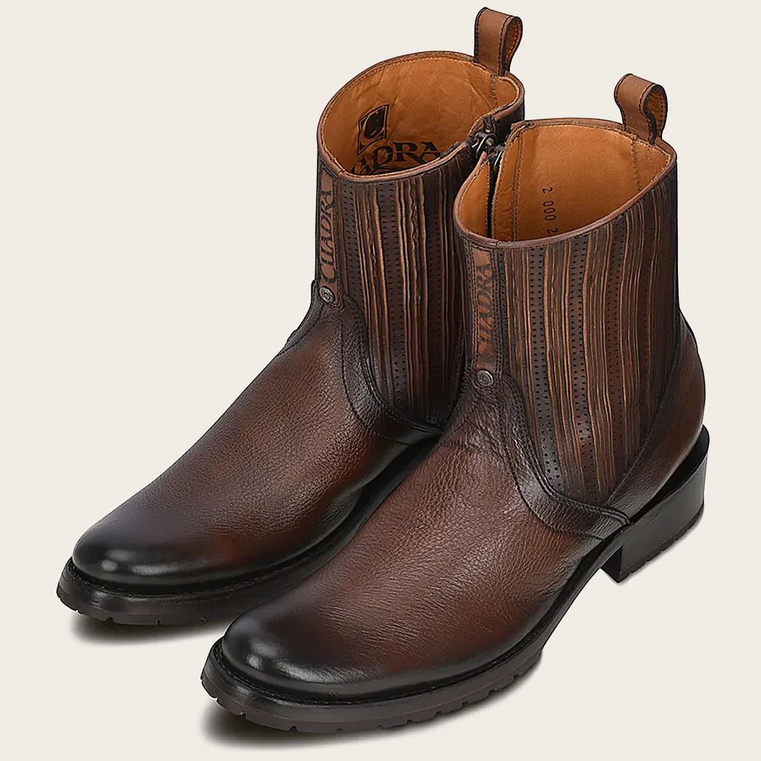 Cuadra | Hand-Painted Honey Leather Urban Boot-Bovine - Honey