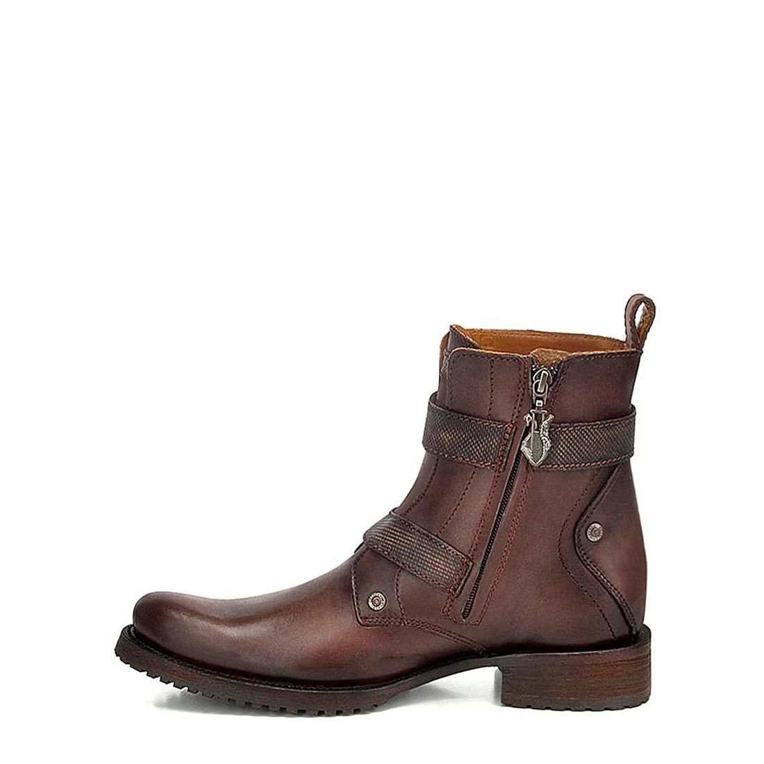 Cuadra | Hand-Painted Brown Leather Urban Bootie