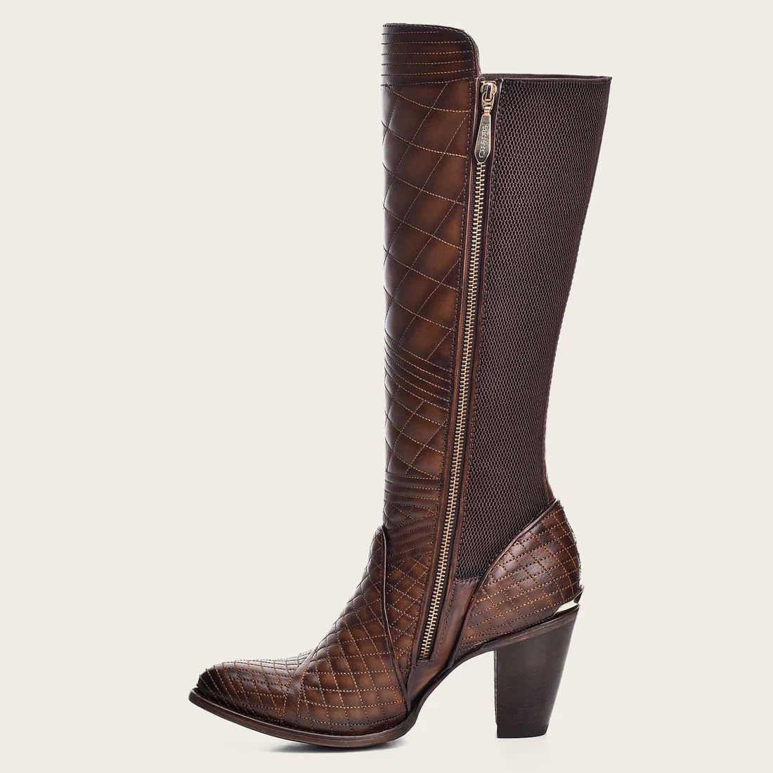 Cuadra | Embroidered Brown Leather Boot