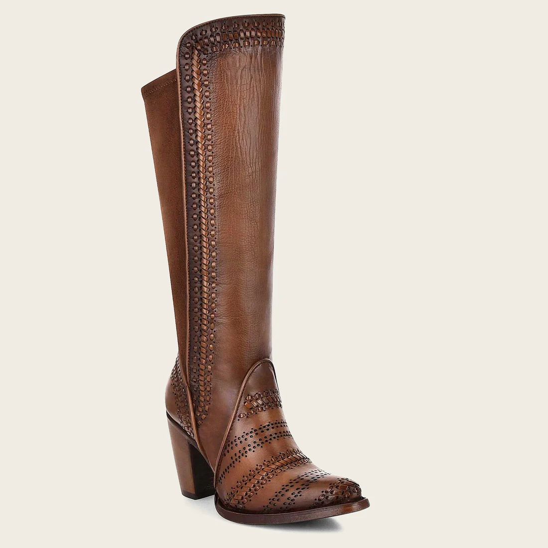 Cuadra | Handwoven Brown Leather Boot