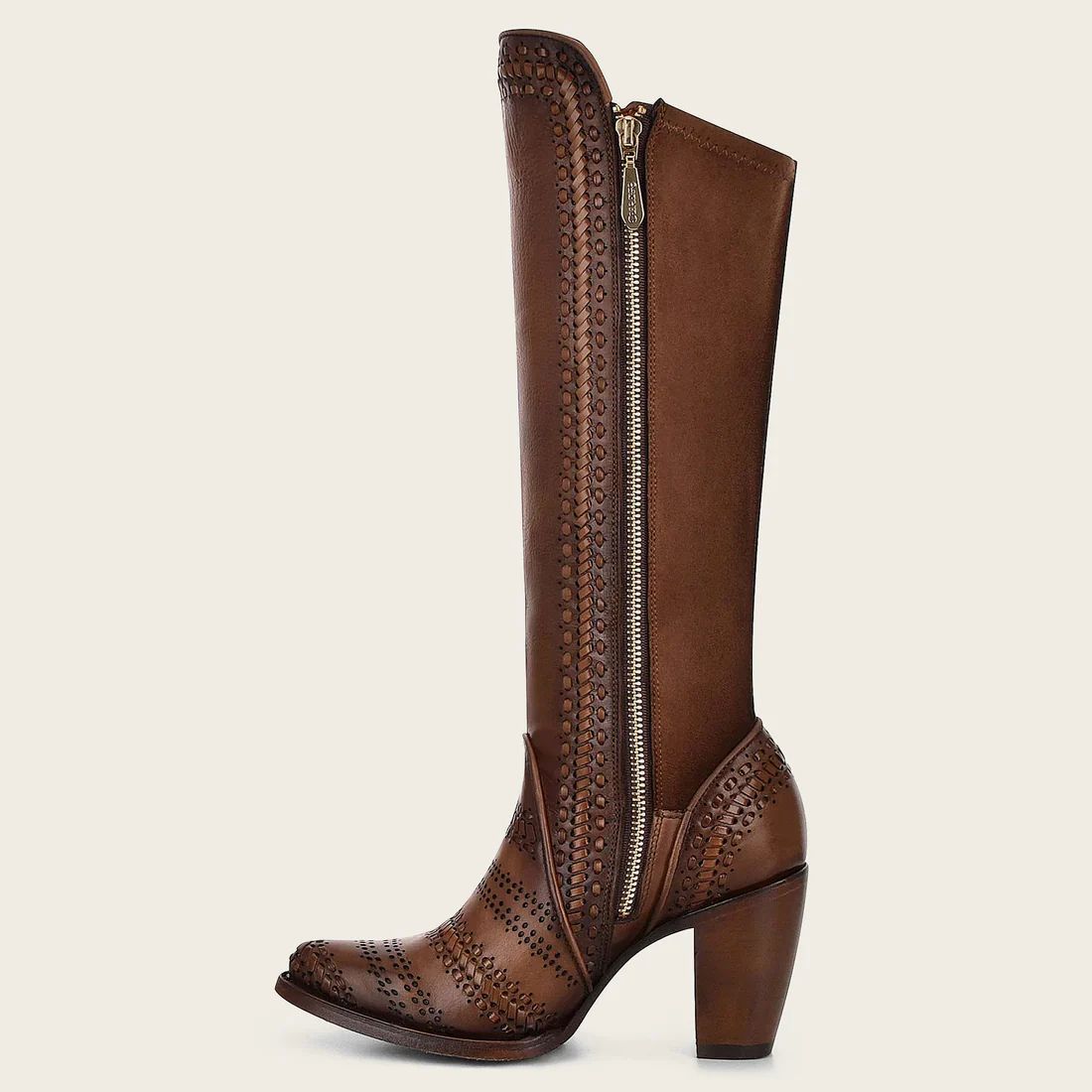 Cuadra | Handwoven Brown Leather Boot