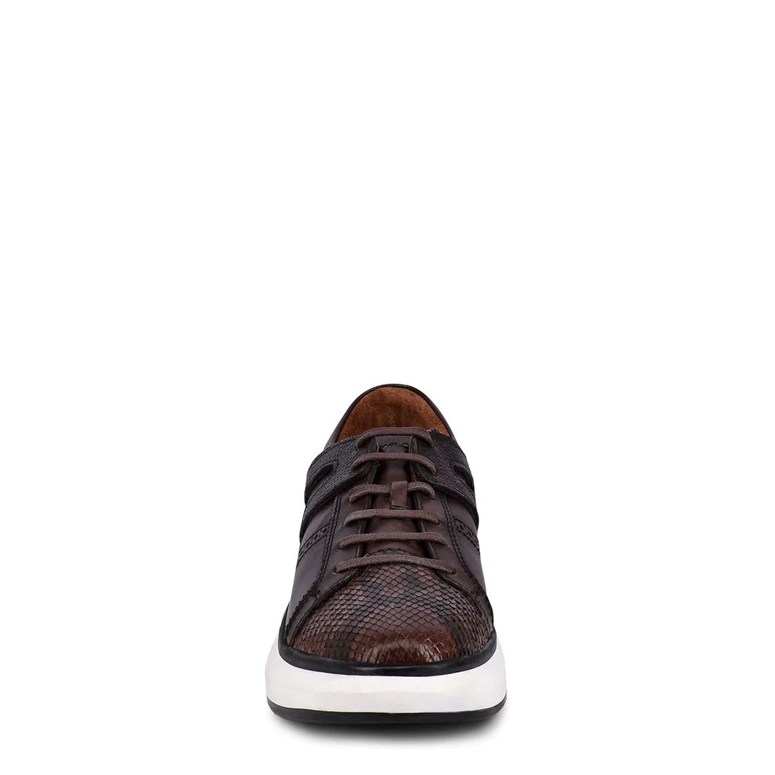 Cuadra | Hand-Painted Python Chocolate Leather Sneakers