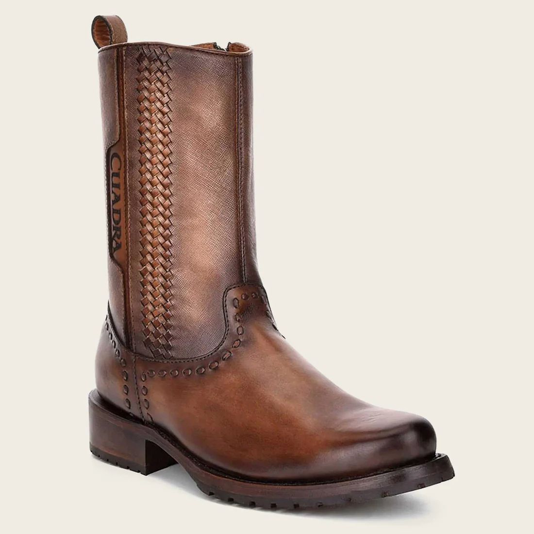 Cuadra | Handwoven Honey Leather Boot