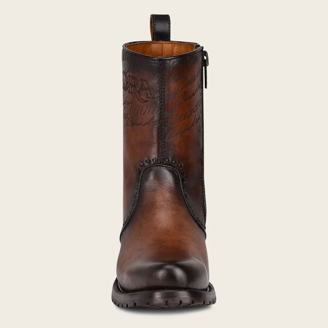 Cuadra | Embroidery And Engraved Honey Leather Boot