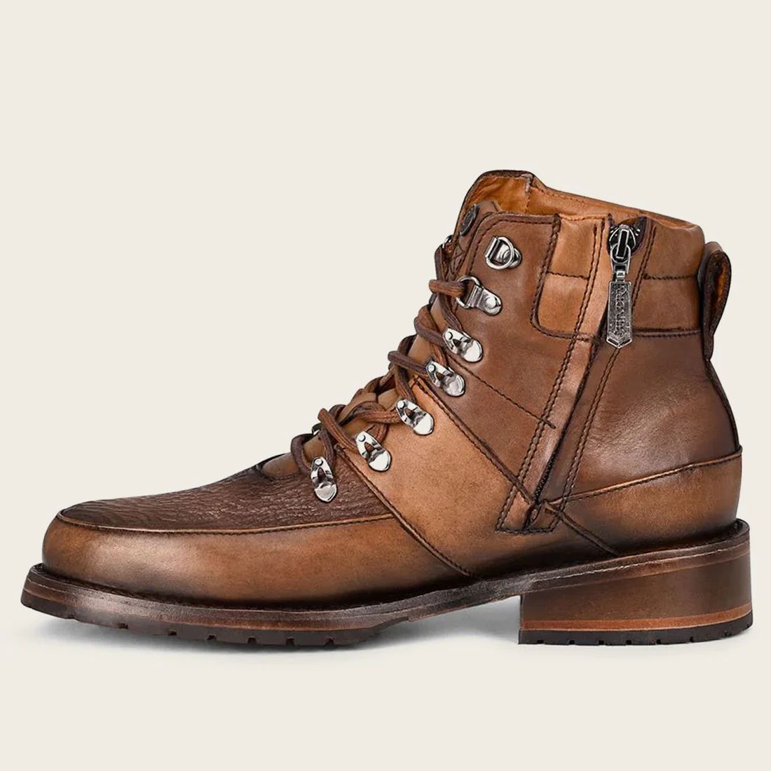 Cuadra | Engraved Honey Leather Urban Boot