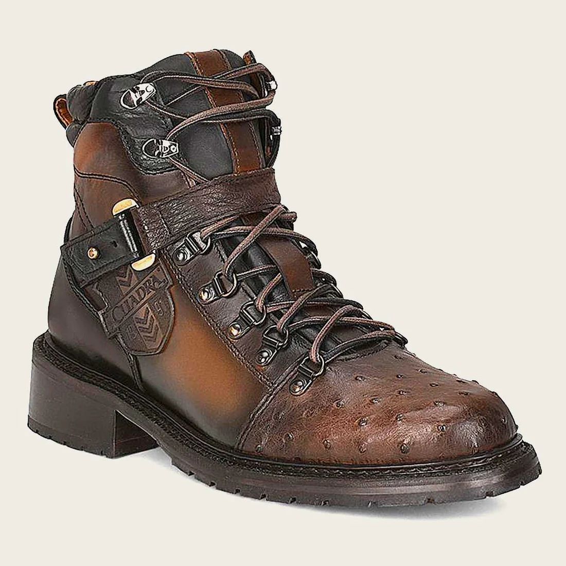 Cuadra | Urban Brown Ostrich Leather Boot