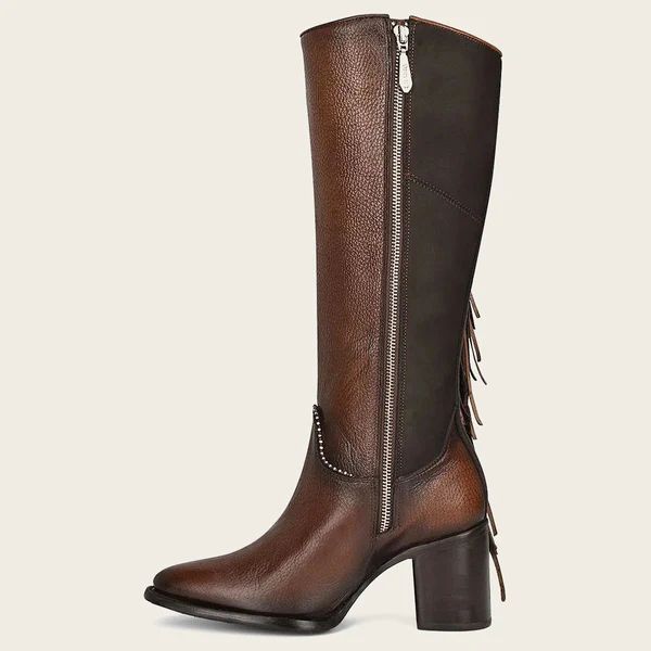 Cuadra | Handmade Braiding Brown Leather Boot