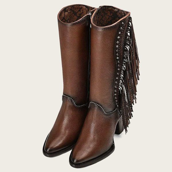 Cuadra | Handmade Braiding Brown Leather Boot