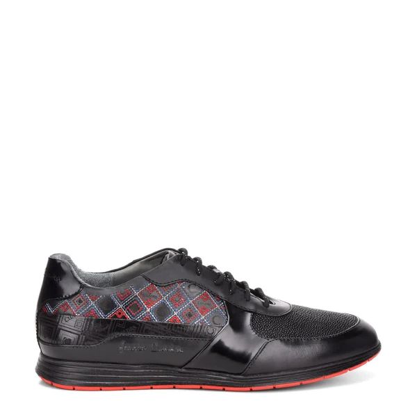 Cuadra | Hand-Painted Black Monogram Leather Sneakers