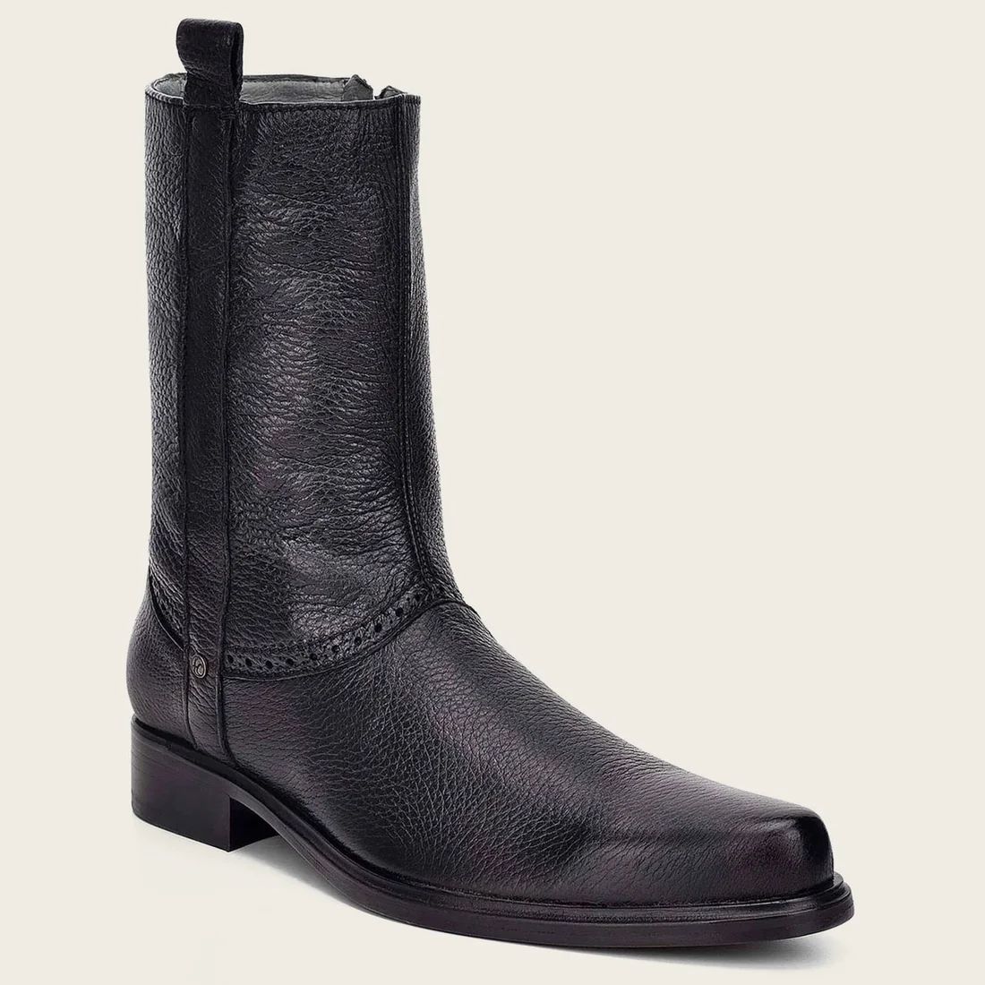 Cuadra | Hand-Painted Black Leather Boot