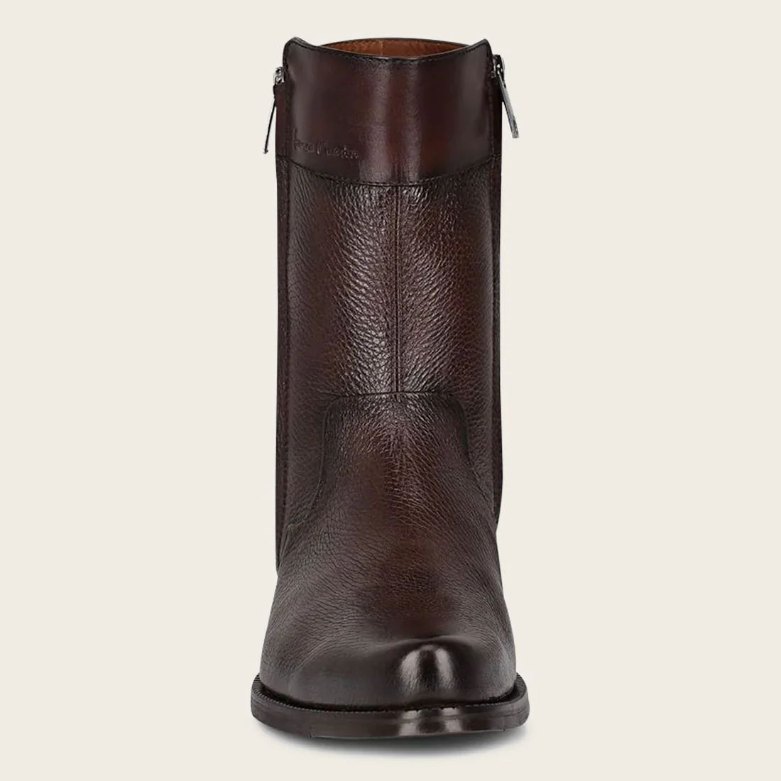 Cuadra | Hand-Painted Dark Brown Leather Boot